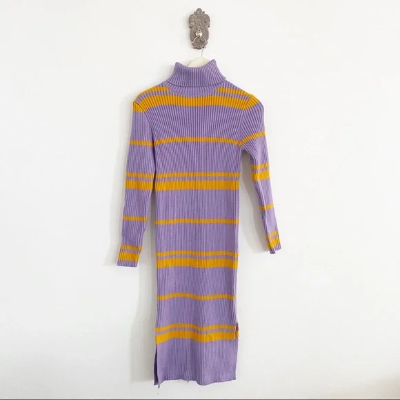 Moon River Striped Lavender Julissa sweater Dress - Picture 2 of 5